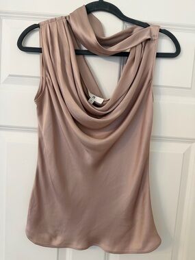Banana Republic Draped Cowl Neck Sleeveless Camisole - Taupe Blush